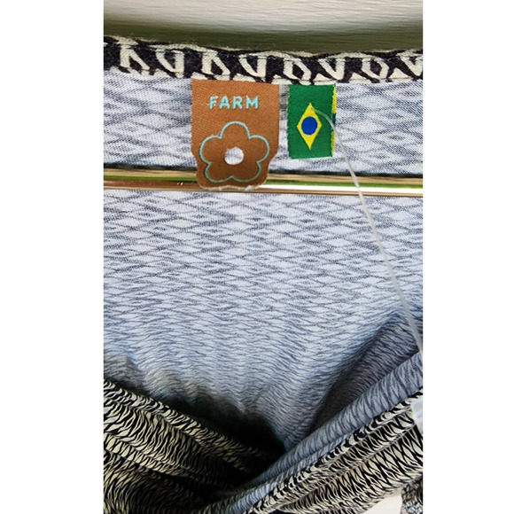 Farm Rio Wrap Plunge Boho Chic Long Bell Sleeve Blouse Bodysuit Size P - Picture 7 of 9